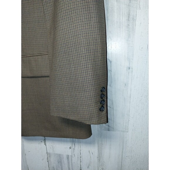 Nautica 42L USA Tan Navy Houndstooth Stripe Wool Soft Tweed 2 Button Blazer - Picture 5 of 8